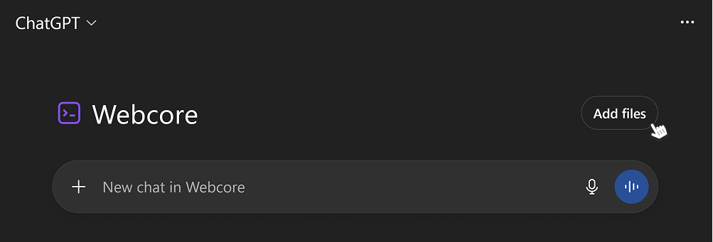 Click on the 'Add files' button