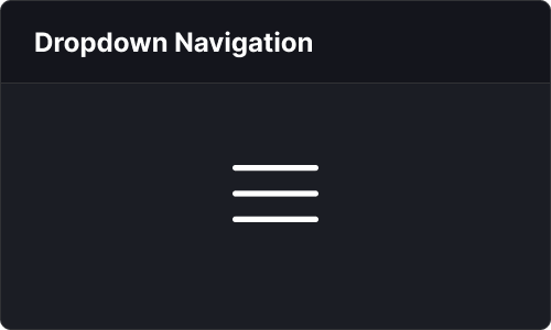 Dropdown navigation — App UI block
