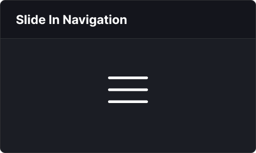 Slide in navigation — App UI block