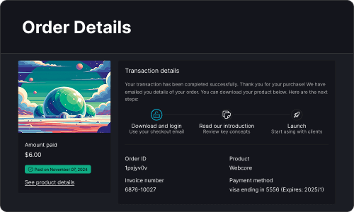 Order details — Ecommerce UI block