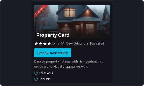 Property card — Ecommerce UI block