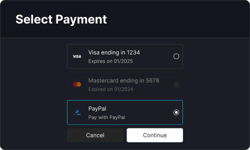Select payment — Ecommerce UI block