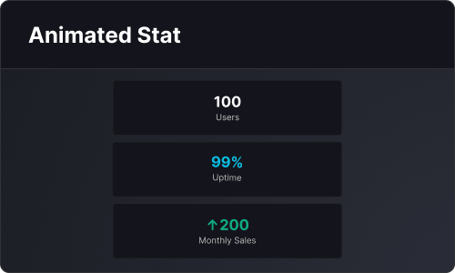 Animated stat — Marketing UI block