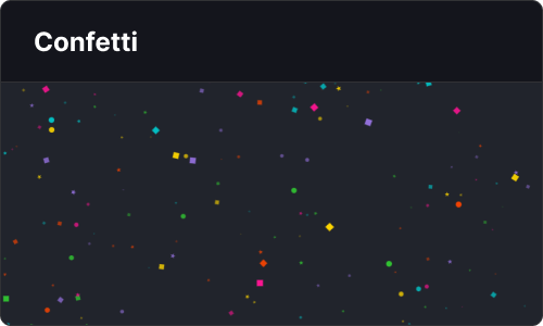 Confetti — Marketing UI block