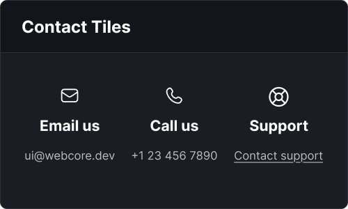 Contact tiles — Marketing UI block