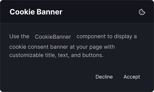 Cookie banner — Marketing UI block