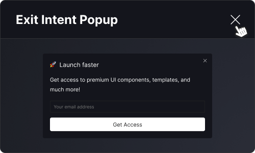 Exit intent popup — Marketing UI block