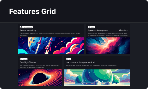 Features grid — Marketing UI block