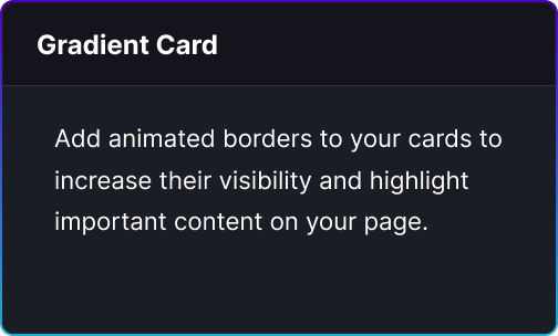 Gradient card — Marketing UI block