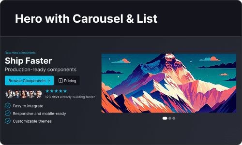 Hero with carousel — Marketing UI block