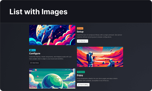 List with images — Marketing UI block