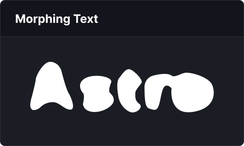 Morphing text — Marketing UI block