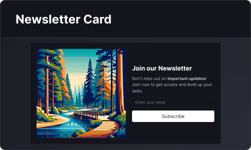 Newsletter card — Marketing UI block