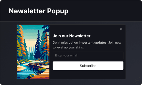 Newsletter popup — Marketing UI block