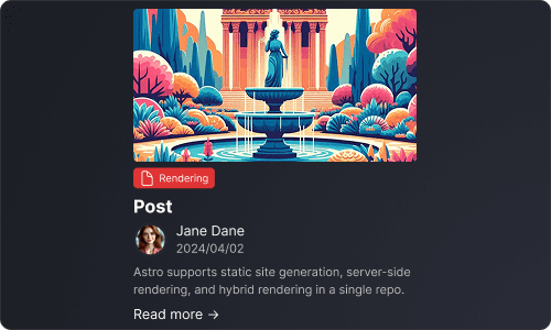 Post — Marketing UI block