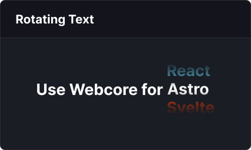 Rotating text — Marketing UI block