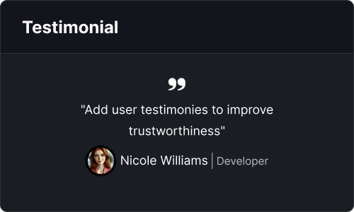 Testimonial — Marketing UI block