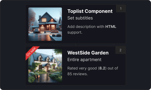 Toplist — Marketing UI block