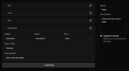 Configure content types and fields